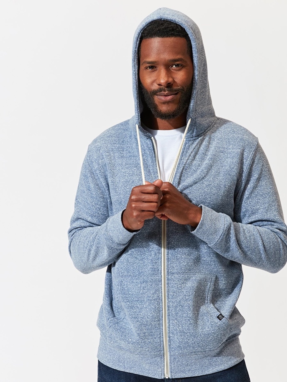 NWOT Triblend Zip Fleece Hoodie - China Blue